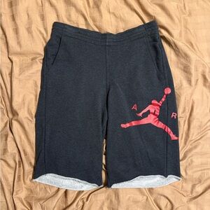 Black Jordan Shorts with Red Logo